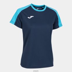 Joma Championnat Eco à manches courtes de chemise Turquoise fluorescente bleu marine - Joma France 848X8P2228
