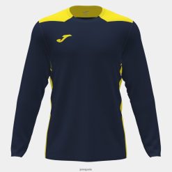 Joma Championnat de chemises à manches longues VI jaune fluorescent bleu marine - Joma France 848X8P1496