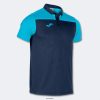 Joma Polo Hobby à manches courtes II Turquoise fluorescente bleu marine - Joma Paris 848X8P3124