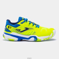 Joma chaussures slam jr 23 argile junior bleu royal jaune fluorescent - Joma Chaussure 848X8P2793
