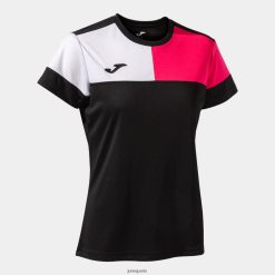 Joma chemise Crew à manches courtes V Rose noir blanc - Joma Paris 848X8P1915