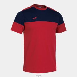 Joma chemise Crew à manches courtes V bleu marine rouge - Joma France 848X8P618