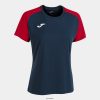 Joma chemise à manches courtes Académie IV rouge bleu marine - Joma France 848X8P1888