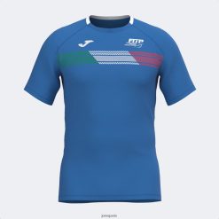 Joma chemise à manches courtes au tennis italien et à la Fédération des palettes bleu royal - Joma Paris 848X8P4656
