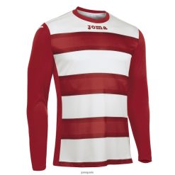 Joma chemise à manches longues Europa III blanc rouge - Joma France 848X8P4230