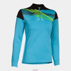 Joma sweat-shirt elite x Noir turquoise fluorescent - Joma France 848X8P2131